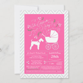 Airedale Terrier Hund Baby Shower Rosa Girl Inbjudningar
