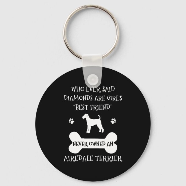 Airedale Terrier Hund Best Friend Nyckelring (Framsida)
