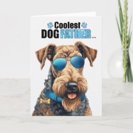 Airedale Terrier Hund Coolest Pappa Fars dag Helgkort
