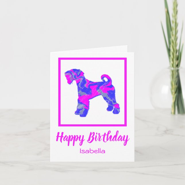 Airedale Terrier Hund Funny Birthday Card Kort (Framsida)