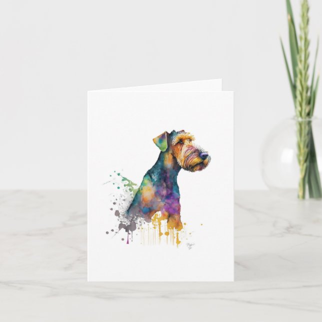 Airedale Terrier Hund Helgkort (Framsida)