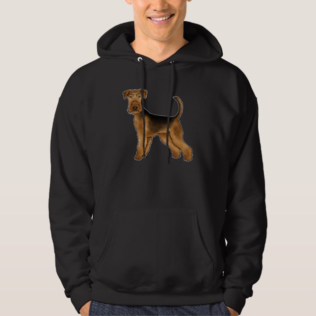 Airedale Terrier Hund Illustration Bingley Terrier Hoodie (Framsida)