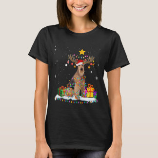 Airedale Terrier Hund jul jul Reindeer jul T Shirt