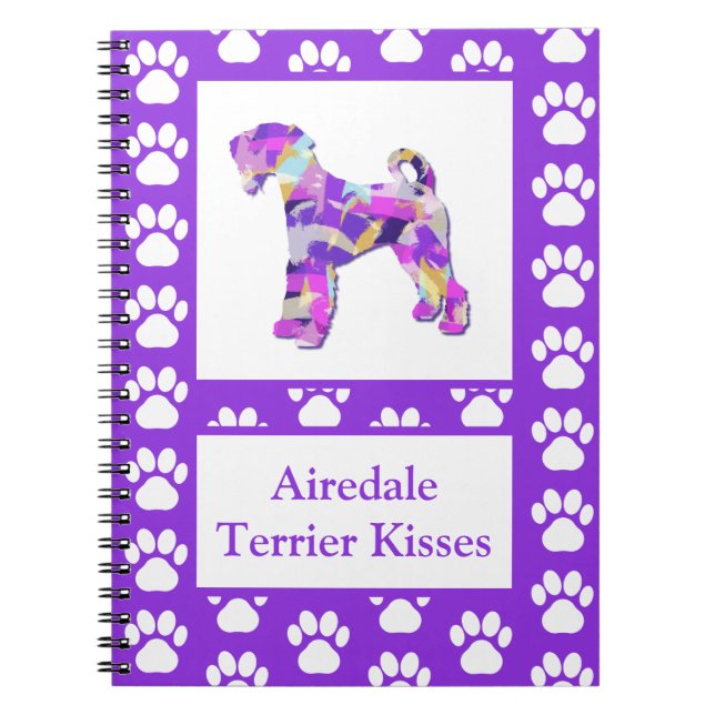 Airedale Terrier Hund Kisses Silhouette Cute PPY&B Anteckningsbok (Framsidan)