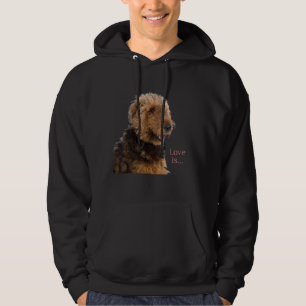 Airedale Terrier Hund Mamma Pappa Kärlek är marion Hoodie