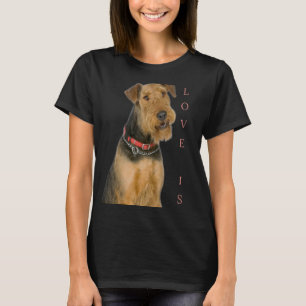 Airedale Terrier Hund Mamma Pappa Kärlek är marion T Shirt