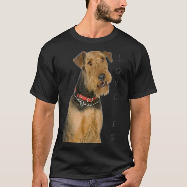 Airedale Terrier Hund Mamma Pappa Kärlek är marion T Shirt (Framsida)