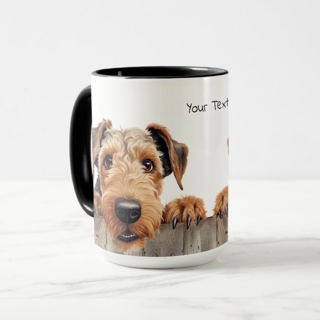 Airedale Terrier Hund Mugg (Framsida vänster)