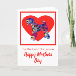 Airedale Terrier Hund Red Heart Mor's Day Card Tack Kort