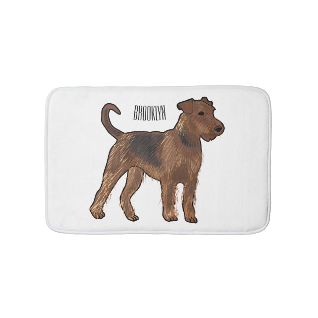 Airedale terrier hund serieillustration badrumsmatta (Framsidan)