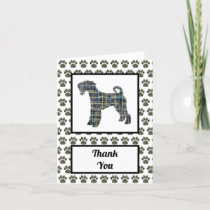 Airedale Terrier Hund Silhouette Grid Tack Kort