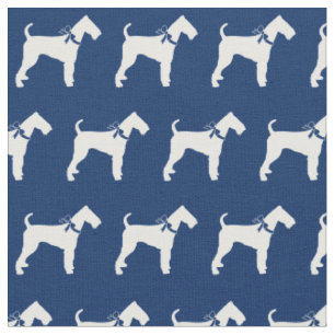 Airedale Terrier Hund Silhouette Pet Navy Blue Tyg