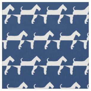 Airedale Terrier Hund Silhouette Pet Navy Blue Tyg