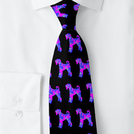 Airedale Terrier Hund Silhouette Rosa & Blue Black Slips