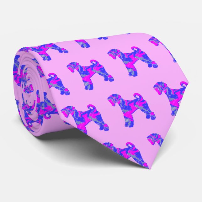 Airedale Terrier Hund Silhouette Rosa & Blue Rosa Slips (Rullad)