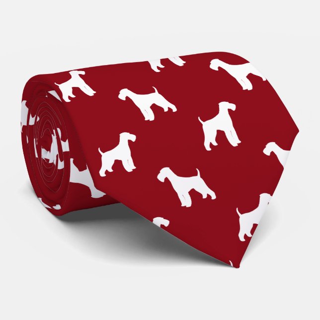 Airedale Terrier Hund Silhouettes Mönster Red Slips (Rullad)