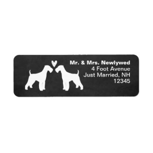 Airedale Terrier Hund Silhouettes Returadress Etikett