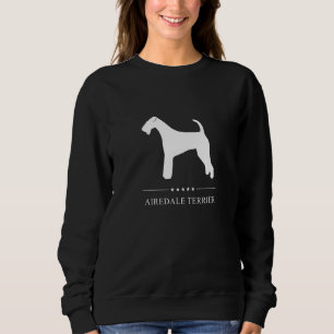 Airedale Terrier Hund White Silhouette T Shirt
