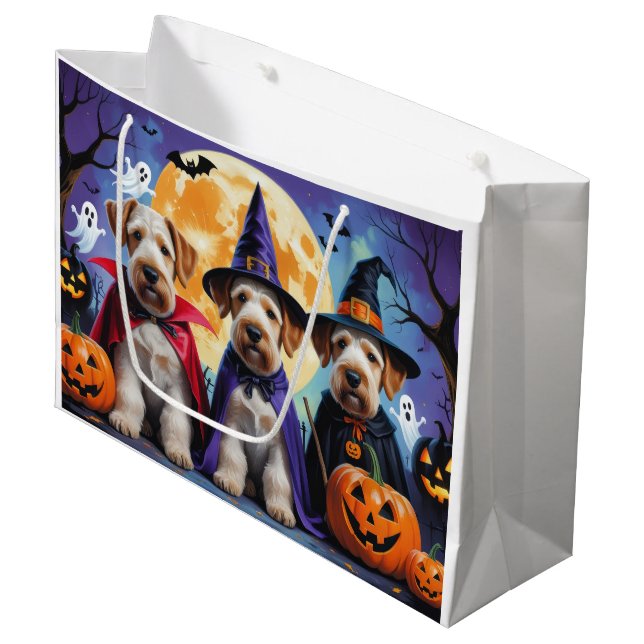 Airedale Terrier Hundar Pumpkin Halloween Funny (Framsidan Vinklad)
