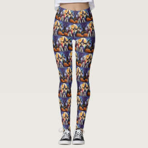 Airedale Terrier Hundar Pumpkin Halloween Rolig Leggings