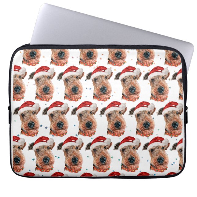 Airedale Terrier Hundras Jul Laptop Fodral (Framsidan)