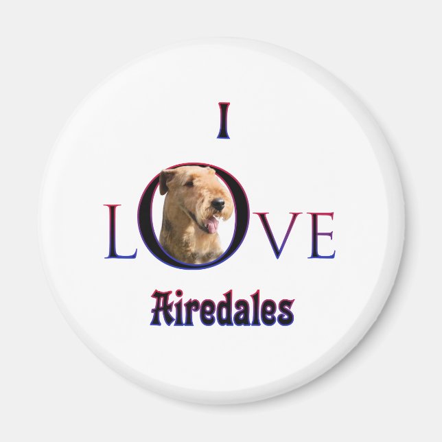 Airedale Terrier I Kärlek Magnet (Framsidan)