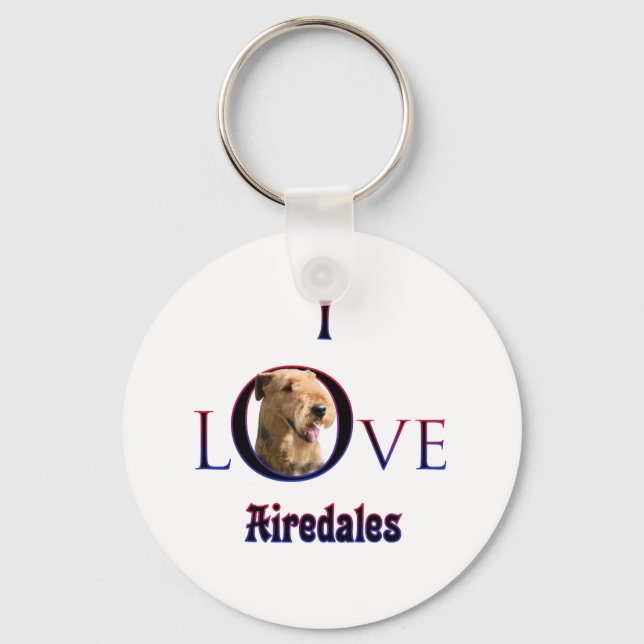 Airedale Terrier I Kärlek Nyckelring (Framsida)
