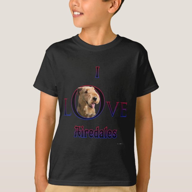 Airedale Terrier I Kärlek T-shirt (Framsida)