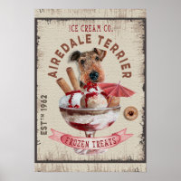 Airedale Terrier Ice-kräm Funny Frysta träd