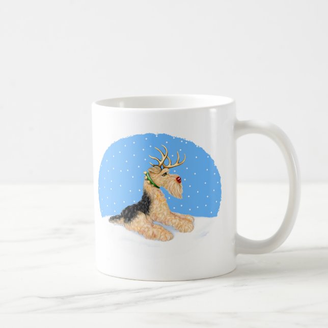 Airedale Terrier jul Dale Hjort Kaffemugg (Höger)