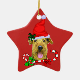 Airedale Terrier-jul Julgransprydnad Keramik
