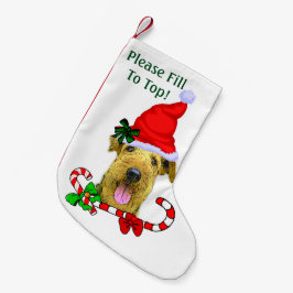 Airedale Terrier-jul Liten Julstrumpa
