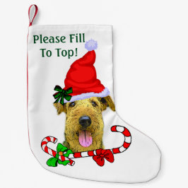 Airedale Terrier-jul Liten Julstrumpa