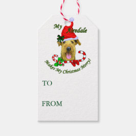 Airedale Terrier Juletiketters Presentetikett