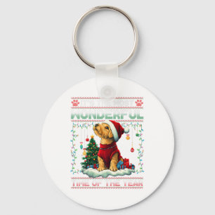Airedale Terrier Julgran Dekoration Hund Lo Nyckelring