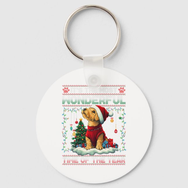 Airedale Terrier Julgran Dekoration Hund Lo Nyckelring (Framsida)