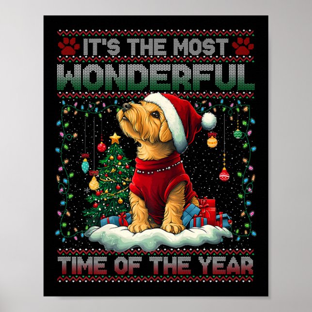 Airedale Terrier Julgran Dekoration Hund Lo Poster (Framsidan)