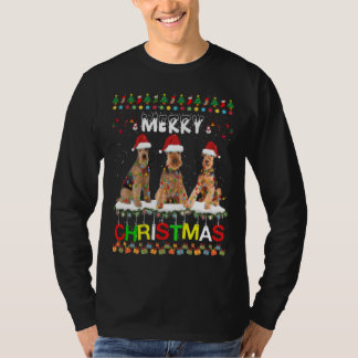 Airedale Terrier Julgran Light Pajama Julafton T Shirt