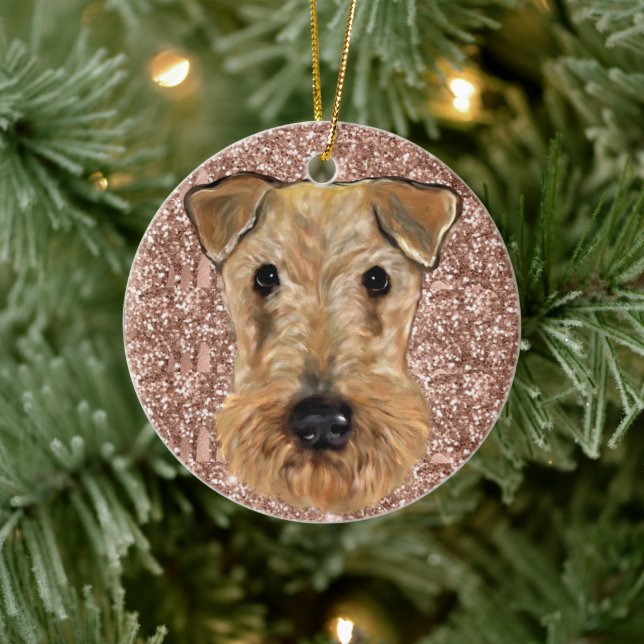 AIREDALE TERRIER JULGRANSPRYDNAD KERAMIK (Träd)