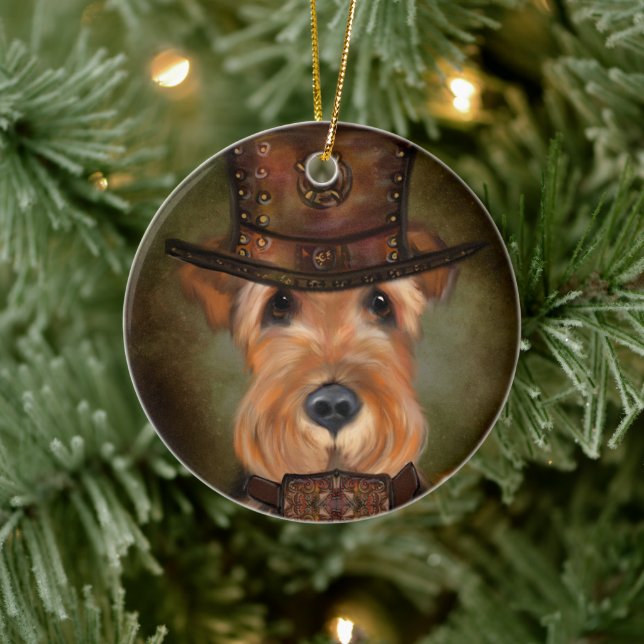 AIREDALE TERRIER JULGRANSPRYDNAD KERAMIK (Träd)