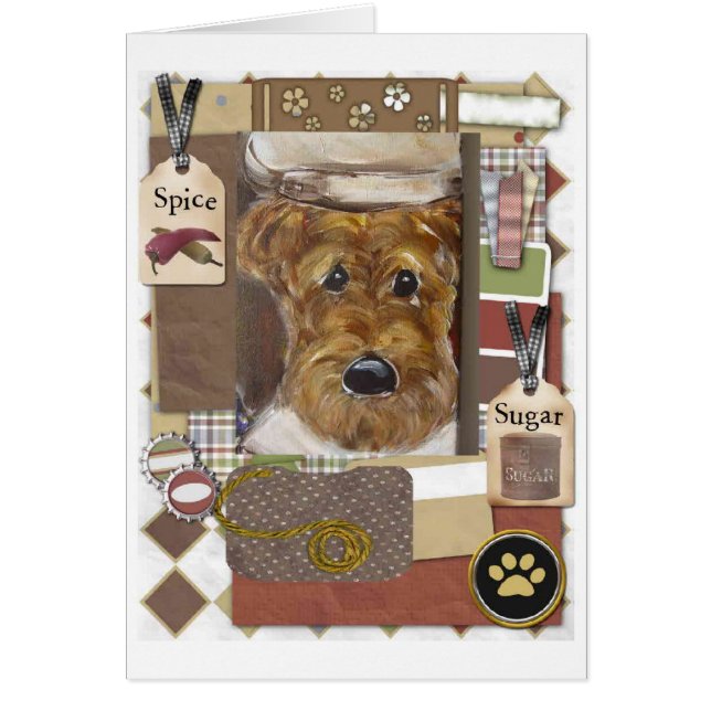 Airedale Terrier Kock Hälsningskort (Framsidan)