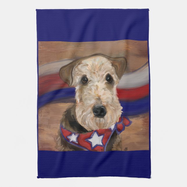 AIREDALE TERRIER KÖKSHANDDUK (Vertikal)