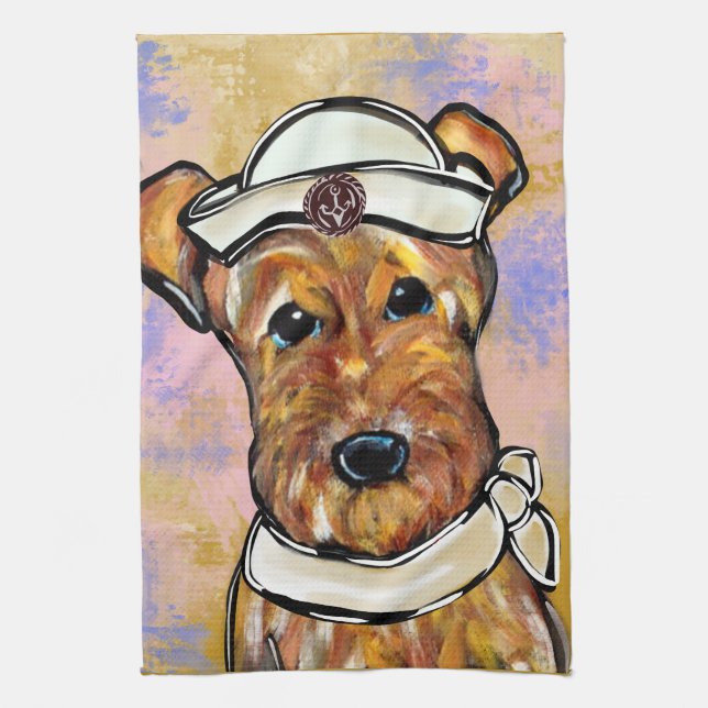 AIREDALE TERRIER KÖKSHANDDUK (Vertikal)