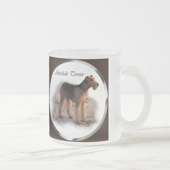 Airedale Terrier Konstpresenter Frostad Glasmugg (Höger)