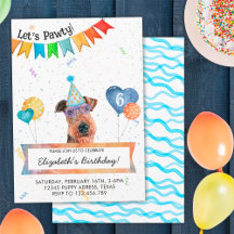 Airedale Terrier Låter Pawty Hund Födelsedagsfiran