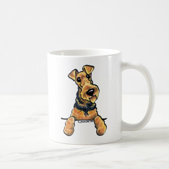 Airedale Terrier Line Art Kaffemugg (Höger)