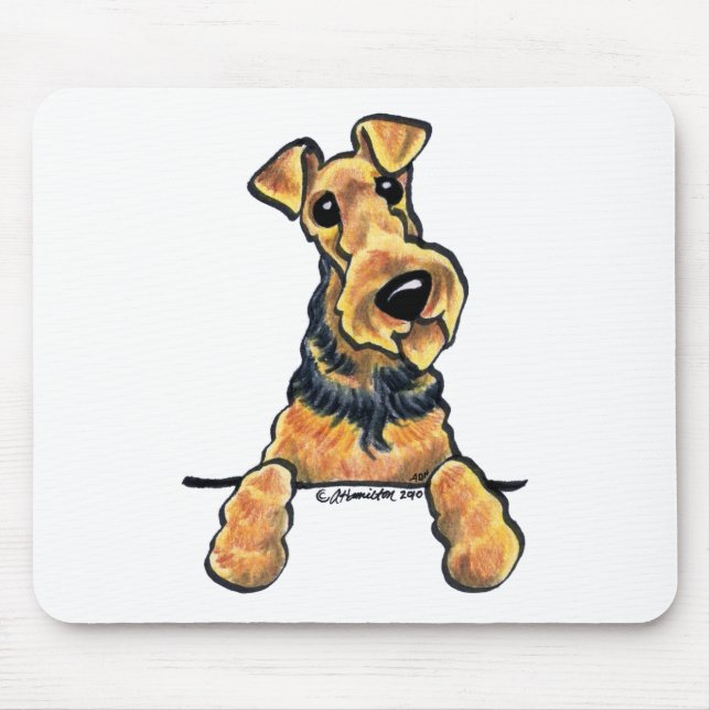 Airedale Terrier Line Art Musmatta (Framsidan)