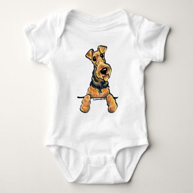 Airedale Terrier Line Art T-shirt (Framsida)