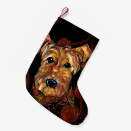 AIREDALE TERRIER LITEN JULSTRUMPA