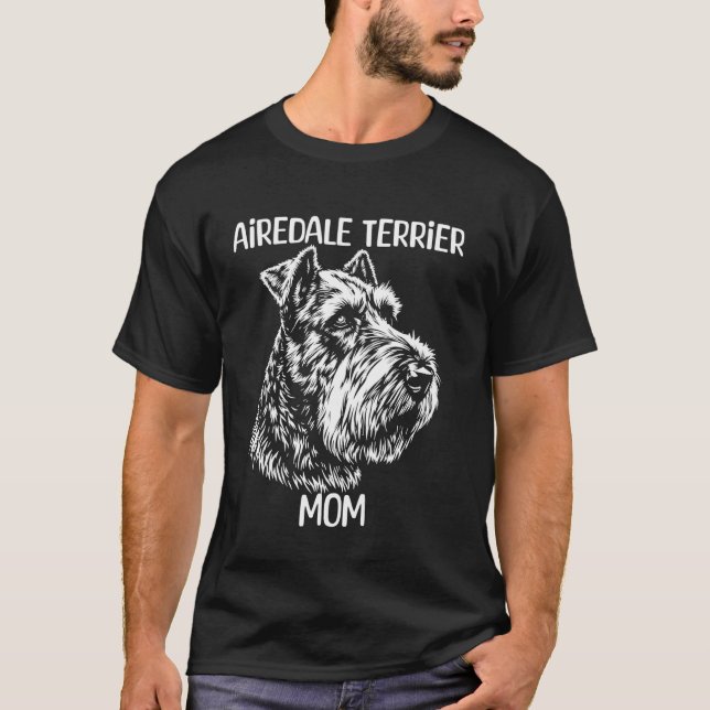 Airedale Terrier Mamma 2 T Shirt (Framsida)